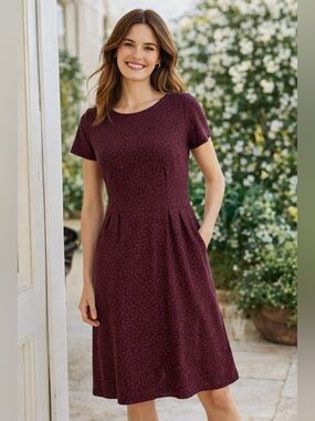 knee length dresses for ladies Boden Women's Tilda Velvet Midi Dress in Pink